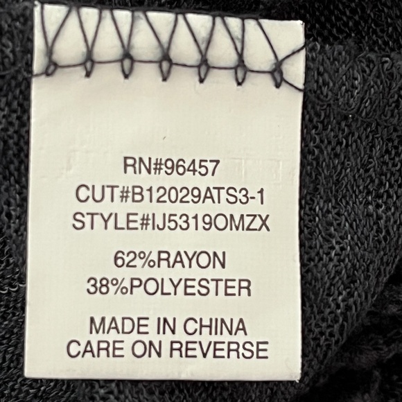 Eyeshadow Charcoal Gray Open Front Fringe Kimono L - Picture 9 of 10